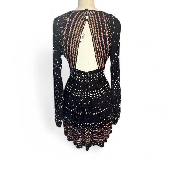 NWT Free People Coryn Mini Dress – Black Combo Floral Boho (sz 2) 345 - Picture 5 of 9